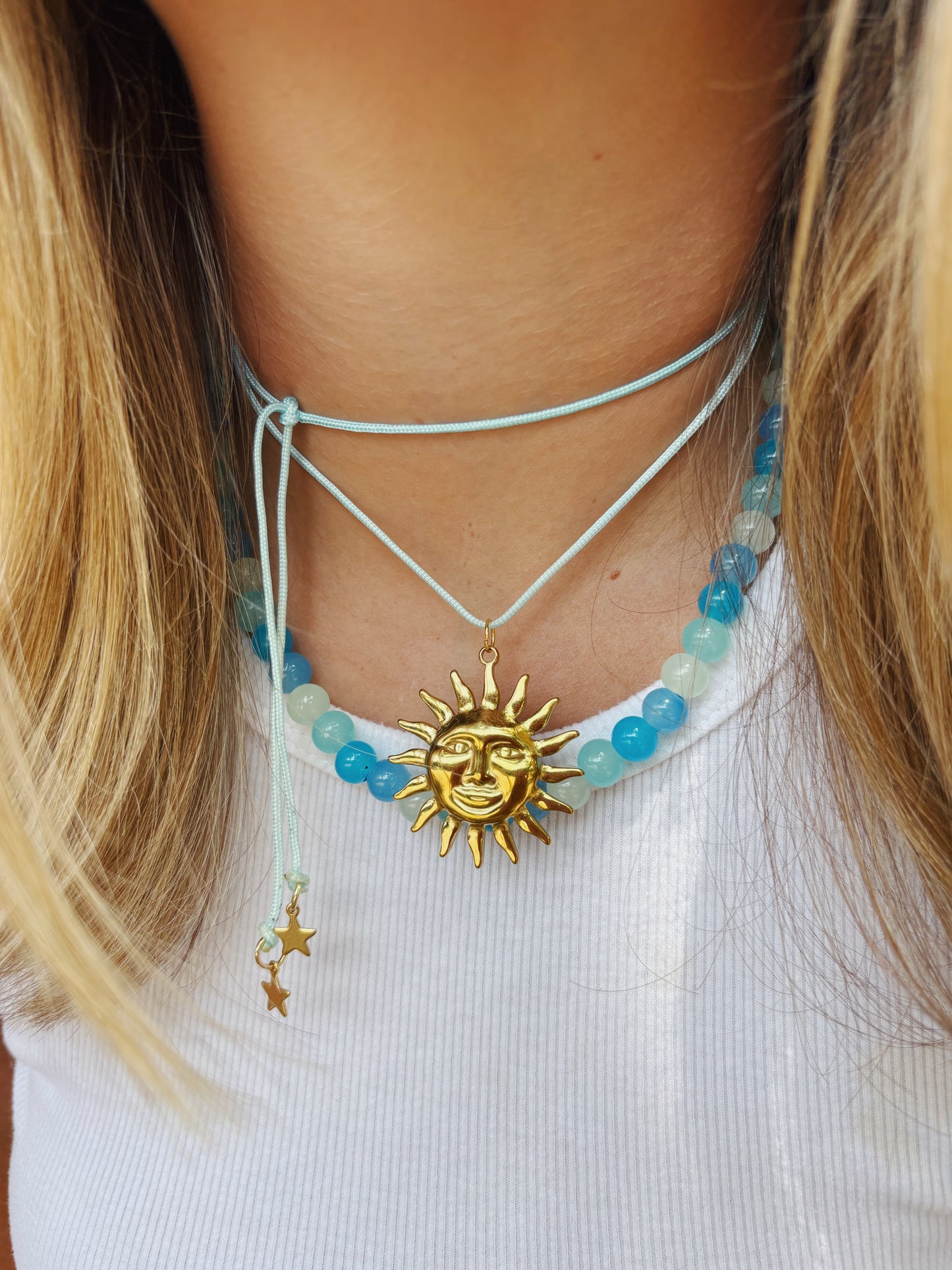 The Lani Rope Tie Charm Necklace- COVE