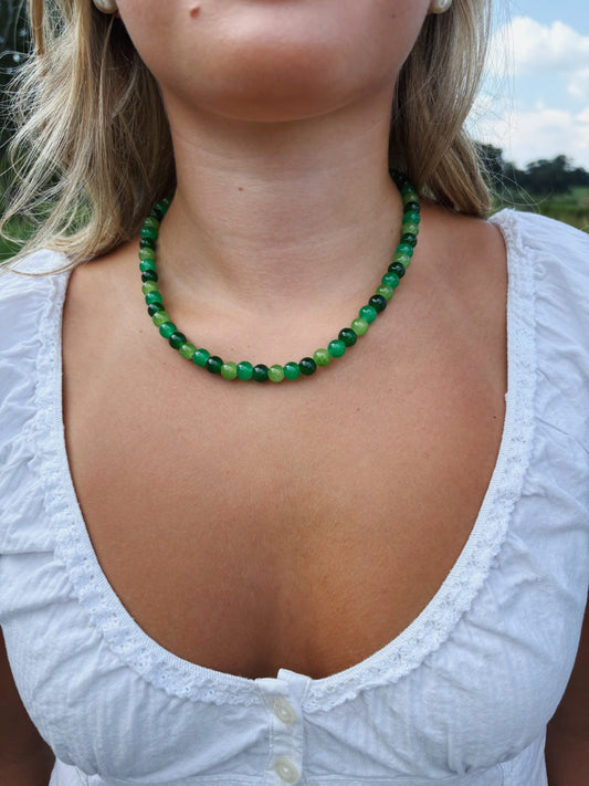 The Kylie Glass Beaded Necklace- CLOVER