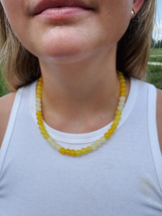 The Kylie Glass Beaded Necklace- SUNSHINE