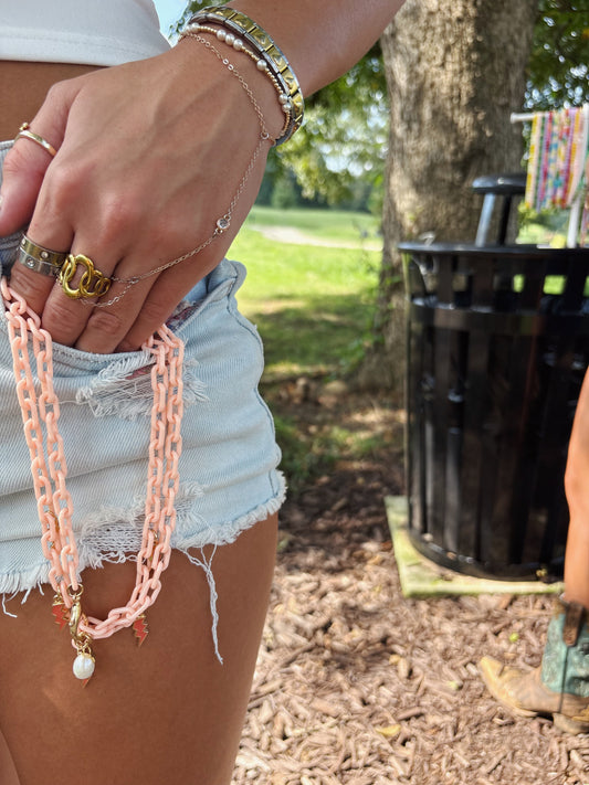 The Eden Chain Bolt Choker- PEACHY